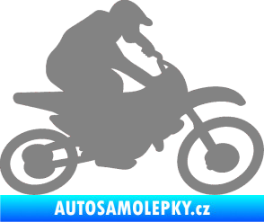 Samolepka Motorka 031 pravá motokros šedá