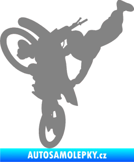 Samolepka Motorka 032 levá motokros freestyle šedá