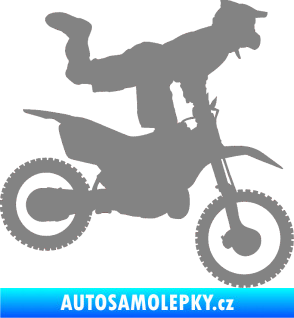 Samolepka Motorka 038 pravá motokros freestyle šedá