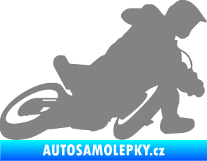 Samolepka Motorka 039 pravá motokros šedá