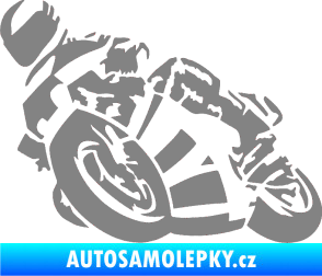 Samolepka Motorka 040 levá road racing šedá