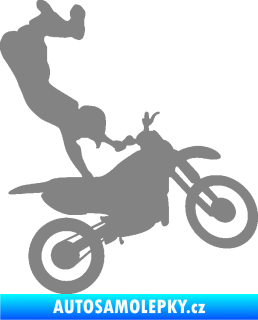 Samolepka Motorka 047 pravá motokros freestyle šedá