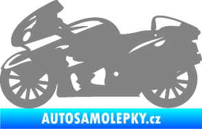 Samolepka Motorka 048 levá silniční šedá