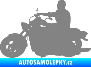 Samolepka Motorka 049 levá šedá