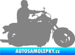 Samolepka Motorka 049 pravá šedá