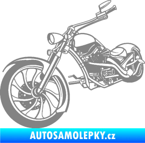 Samolepka Motorka chopper 002 levá šedá
