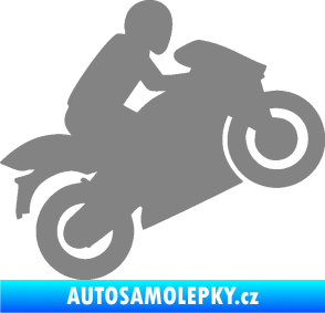 Samolepka Motorkář 007 pravá šedá