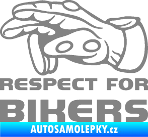 Samolepka Motorkář 014 levá respect for bikers šedá