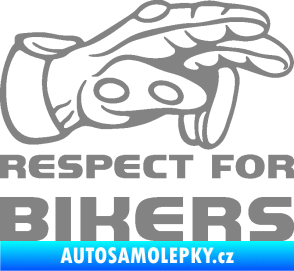 Samolepka Motorkář 014 pravá respect for bikers šedá