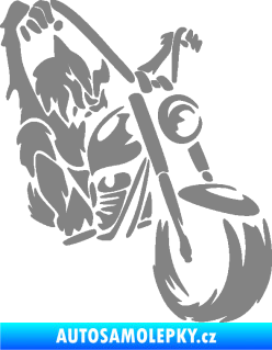 Samolepka Motorkář 015 pravá harley šedá