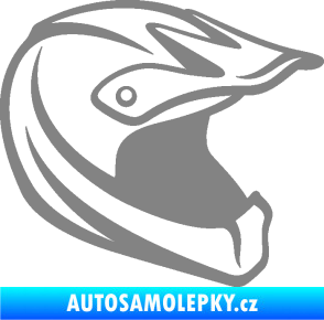 Samolepka Motorkářská helma 001 pravá šedá