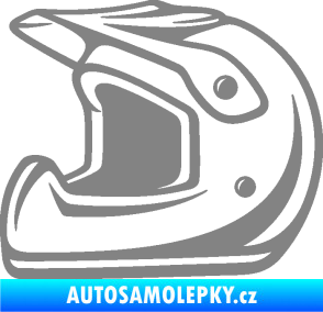 Samolepka Motorkářská helma 002 levá šedá