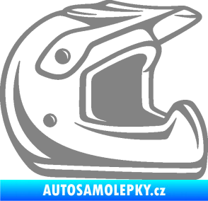 Samolepka Motorkářská helma 002 pravá šedá