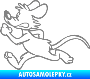 Samolepka Myš 001 levá sprintuje šedá