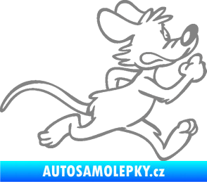 Samolepka Myš 001 pravá sprintuje šedá