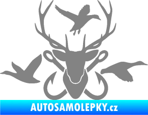 Samolepka Myslivost 005 pravá šedá