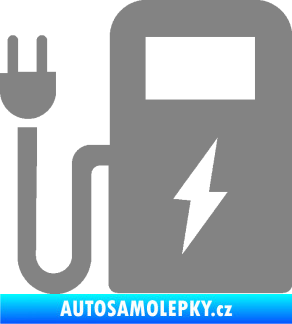 Samolepka Nabíjecí stanice 001 levá elektromobil charge šedá