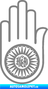 Samolepka Náboženský symbol Džinismus Ahimsa šedá