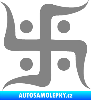 Samolepka Náboženský symbol Džinismus Svastika  šedá
