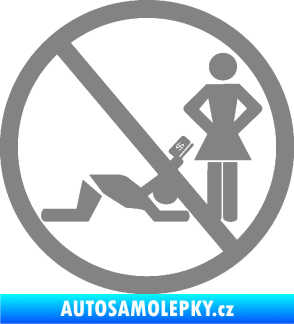 Samolepka No free money šedá