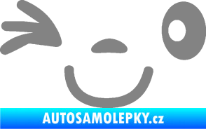 Samolepka Obličej 008 levá mrkající šedá