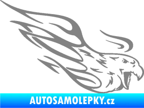 Samolepka Orel 014 pravá s plameny šedá