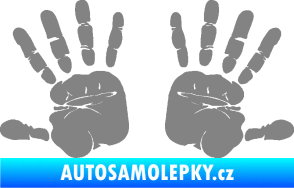 Samolepka Otisk rukou 002 šedá
