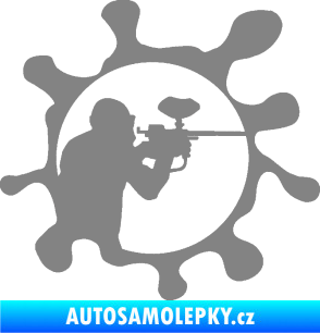 Samolepka Paintball 004 pravá šedá