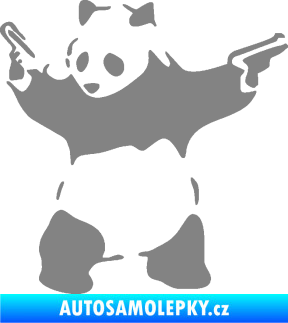 Samolepka Panda 007 levá gangster šedá
