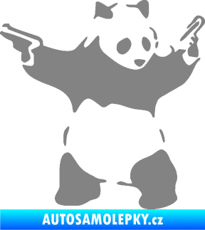 Samolepka Panda 007 pravá gangster šedá