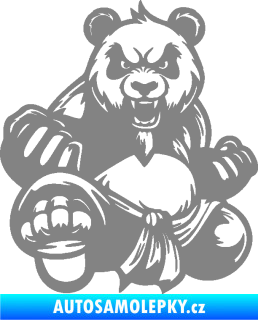 Samolepka Panda 012 levá Kung Fu bojovník šedá