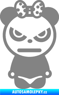 Samolepka Panda girl šedá