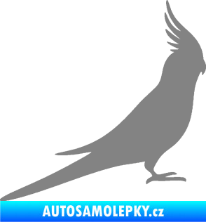 Samolepka Papoušek 002 pravá šedá