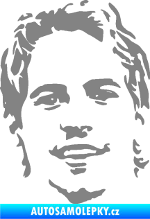 Samolepka Paul Walker 008 levá obličej šedá