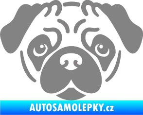 Samolepka Pes 067 Mopsík šedá