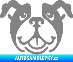 Samolepka Pes 069 Buldoček šedá