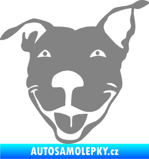Samolepka Pes 072 levá Pitbull šedá