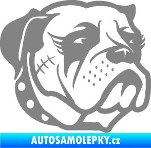 Samolepka Pes 097 pravá Buldok šedá
