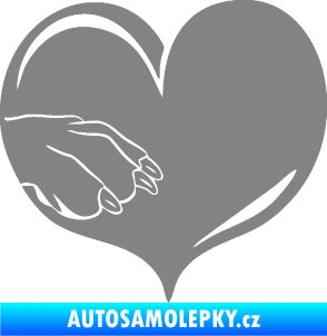 Samolepka Pes 102 levá packa šedá