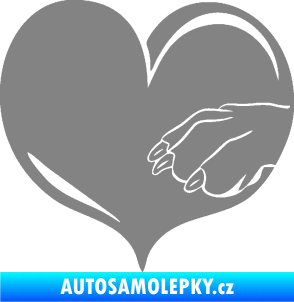 Samolepka Pes 102 pravá packa šedá