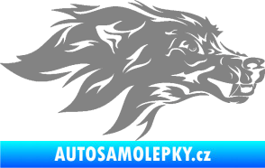 Samolepka Pes 127 pravá hlava šedá