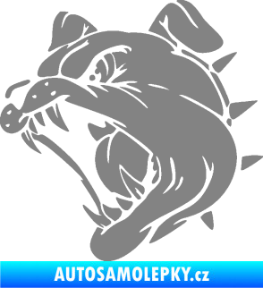 Samolepka Pes 136 levá rozzuřený buldok šedá