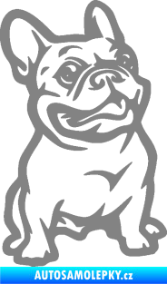 Samolepka Pes 139 pravá francouzský buldoček šedá
