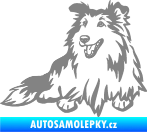 Samolepka Pes 162 levá sheltie šedá