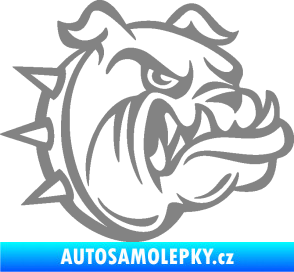 Samolepka Pes 171 pravá rozzuřený buldok šedá