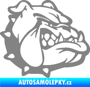 Samolepka Pes 174 pravá rozzuřený buldok šedá