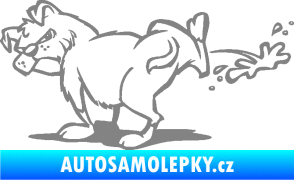 Samolepka Pes čůrá levá šedá