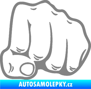 Samolepka Pěst 003 pravá šedá