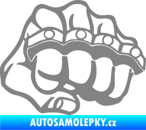 Samolepka Pěst boxer pravá šedá