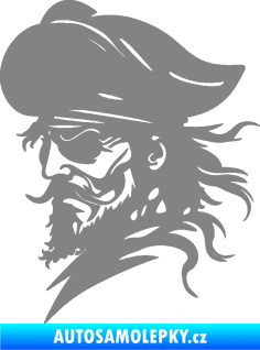 Samolepka Pirát 001 levá s páskou přes oko šedá